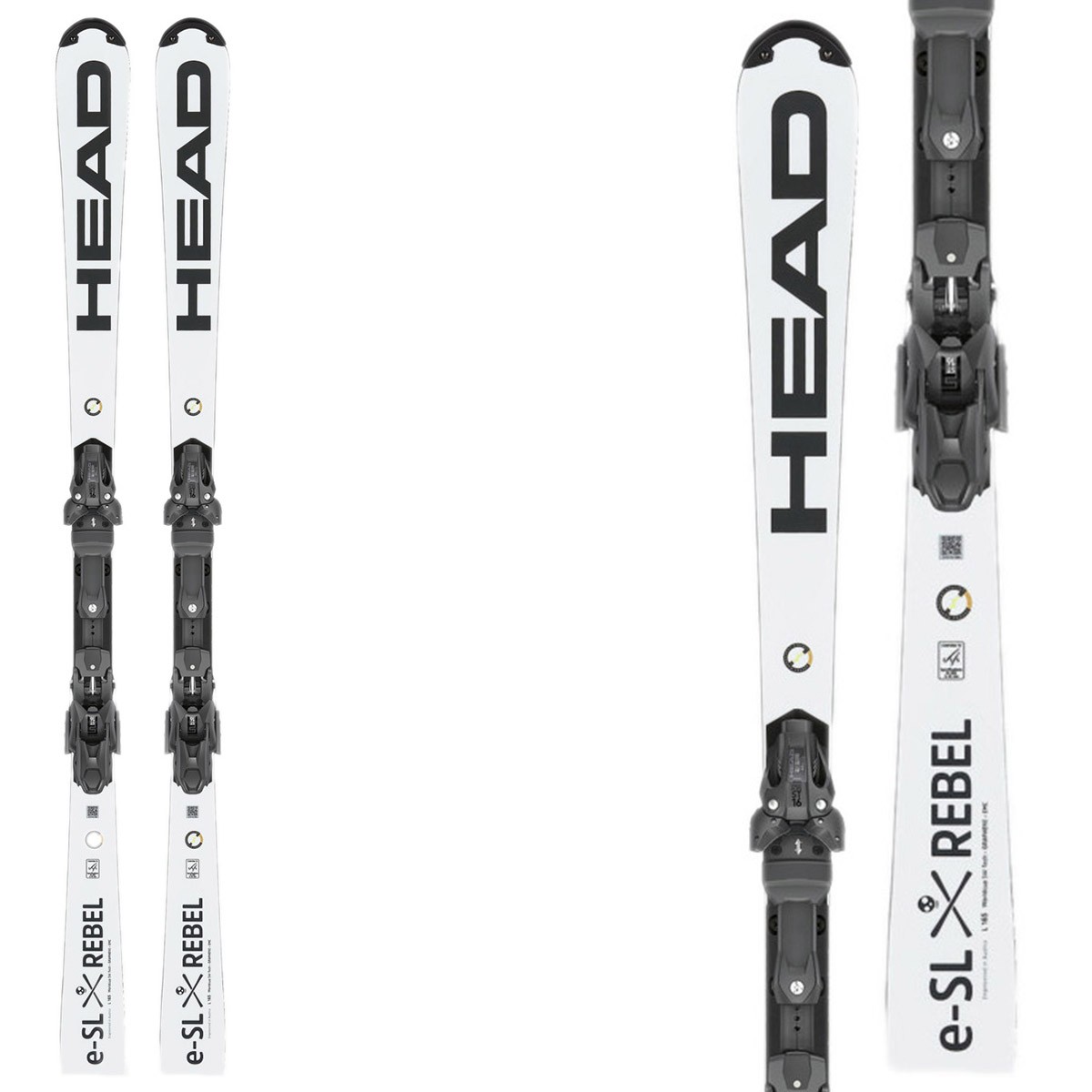 Ski Head WCR E SL Rebel FIS SW RP WCR 14 Wh Bk With Freeflex Bindings EN