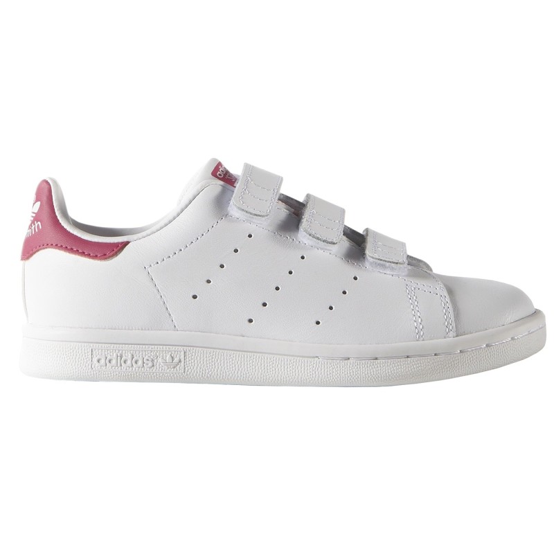 columpio Cap Contratación Sneakers Adidas Stan Smith Girl con velcro blanco-rosa | ES
