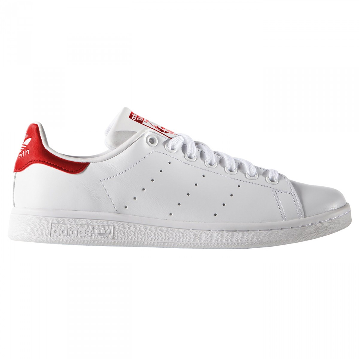 stan smith rouge avec fleur