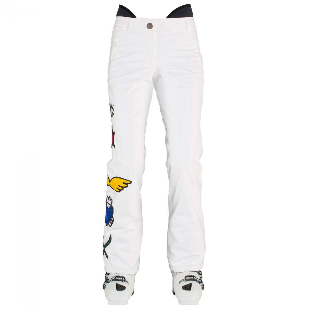 white ski pants