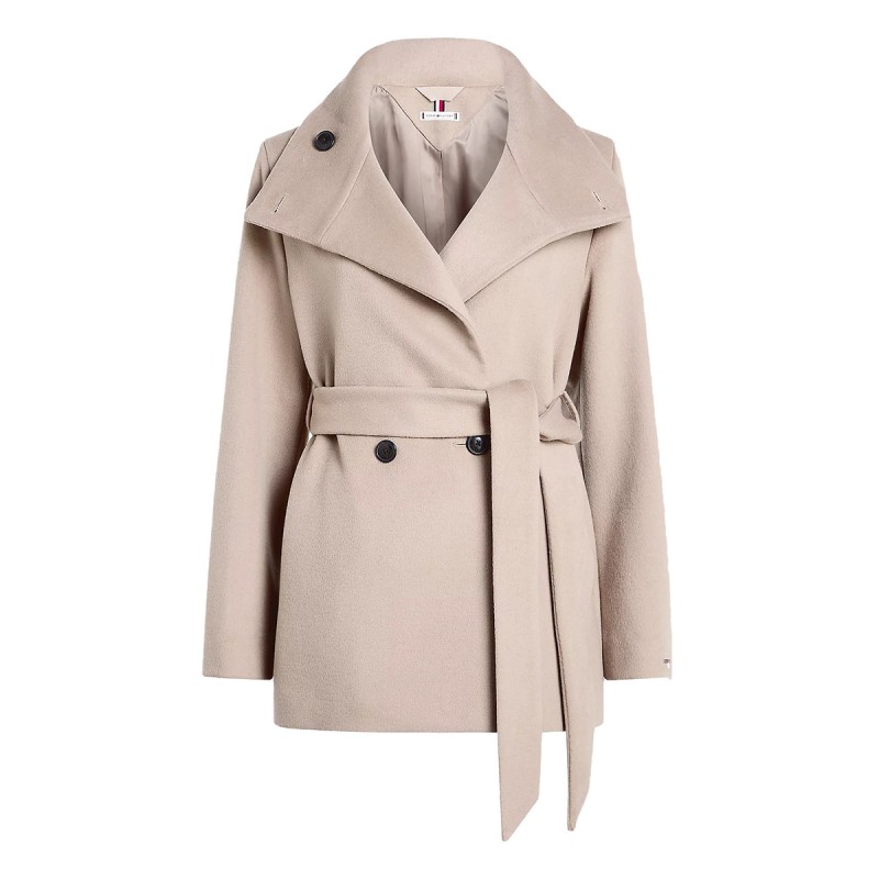 Cappotto Tommy Hilfiger Doppiopetto in lana con cintura TOMMY  HILFIGER Giacche e giacconi