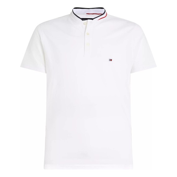 TOMMY   HILFIGER Tommy Hilfiger Mao RWB Tipped Slim White Polo