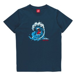 SANTA CRUZ Santa Cruz Screaming Wave Front Youth Tidal Teal T-Shirt