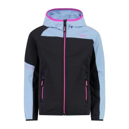 Pile CMP Color Block Stretch Performance Girl con cappuccio CMP Abbigliamento outdoor junior