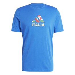 ADIDAS Adidas Italia Football Fan Graphic Blue T-shirt