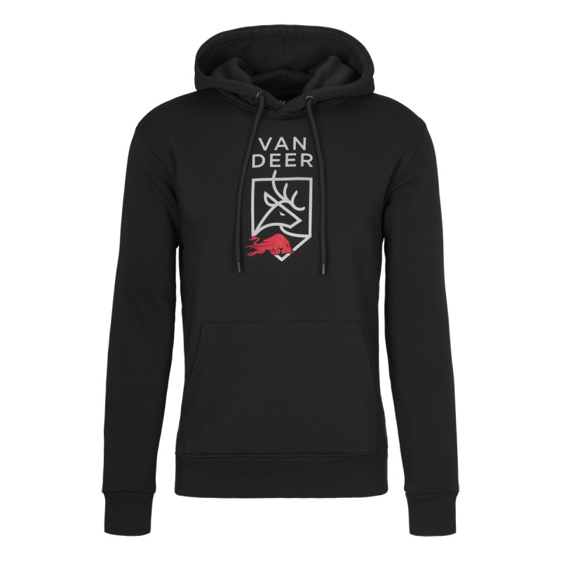 Felpa Van Deer Logo Hoodie Black VAN DEER Maglieria