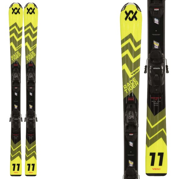 VOLKL Skis Volkl Racetiger Jr Yellow avec fixations Vmotion Jr. 4.5