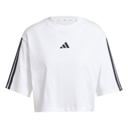 ADIDAS Adidas Essentials 3-Stripes Cotton Loose White T-shirt