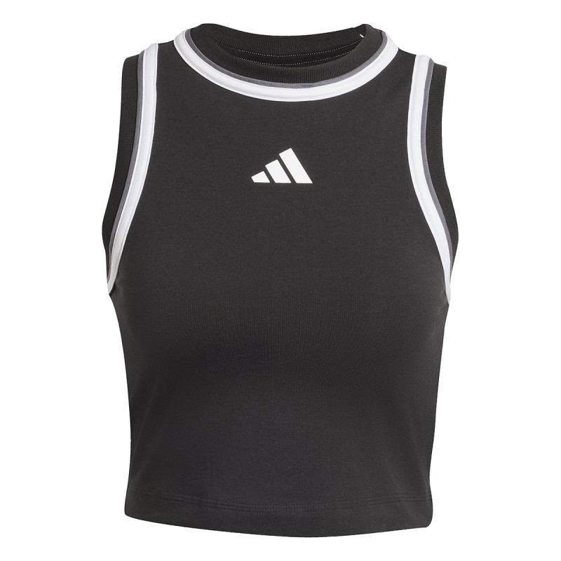 ADIDAS Adidas Essentials Color-Pop Cotton Crop Black Tank Top